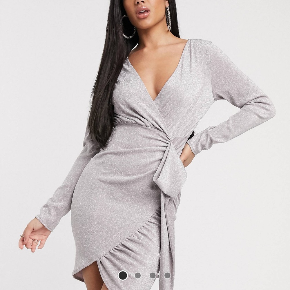 ASOS Long Sleeve Dress in taupe